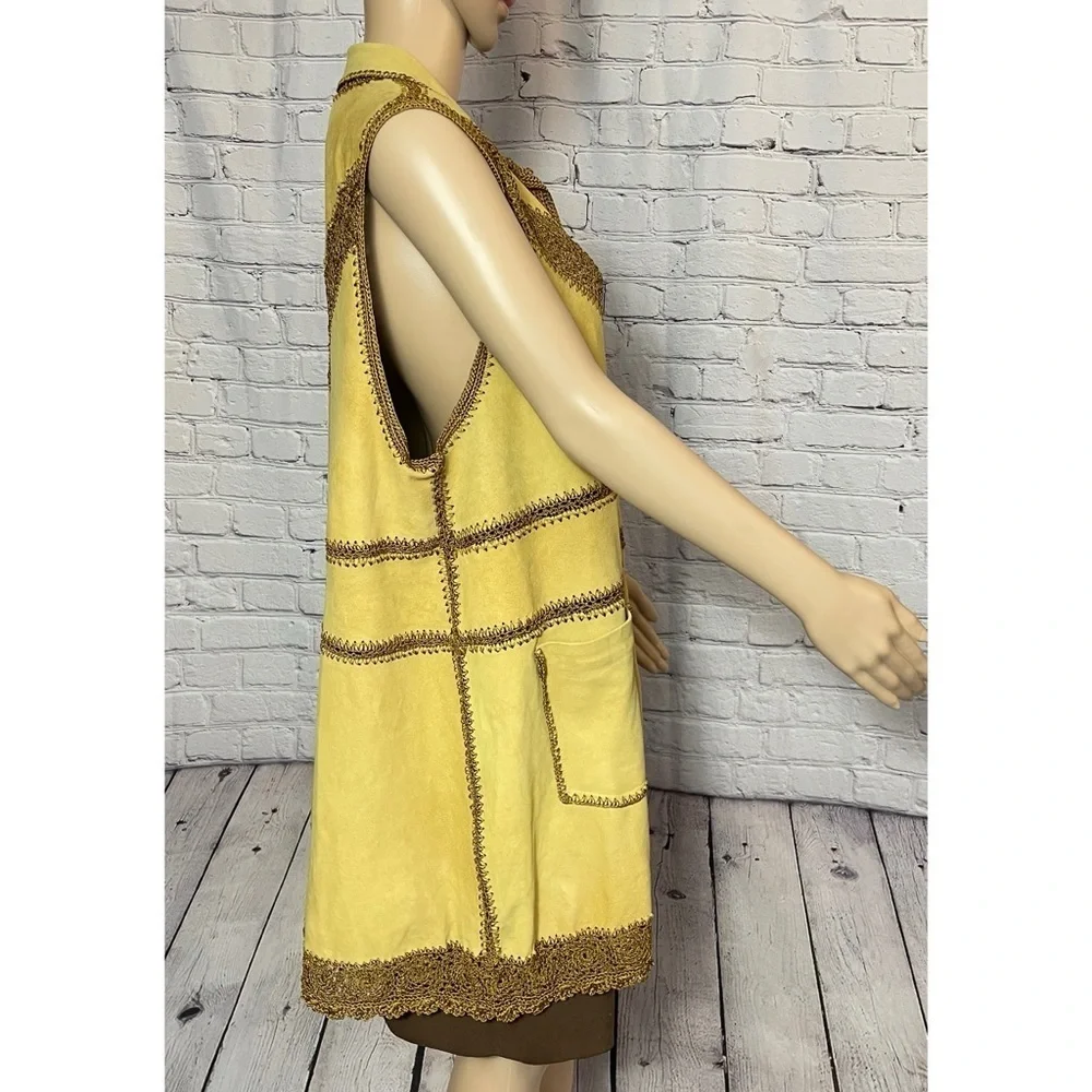 New Free People Adeline Goat Leather Mini Dress Vest Size M
